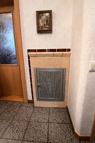 Ofen im Erdgeschoss