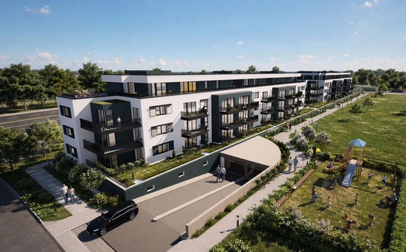 Blick zum Bauprojekt